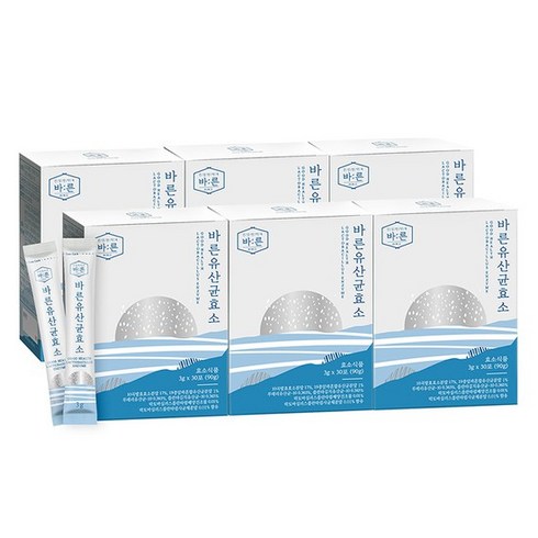 건강한 약속 바른 유산균효소 6박스x30포 곡물효소 발효효소 유, 6개, 90g