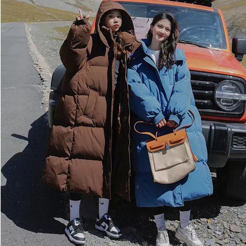 겨울 여자롱패딩 여성 따뜻한 롱패딩 롱 후드 코트