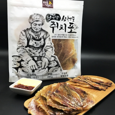 삼천포 건어포 세트 - 명품식탁 정미향 삼천포 국산쥐포 200g, 국산 정미향 쥐치포 200g, 1개