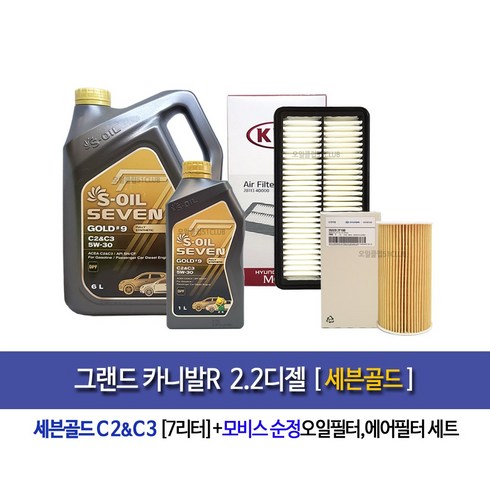 그랜드카니발R 디젤 세븐골드(6L+1L)7L 엔진오일세트2F100-4D000, 6L,1L