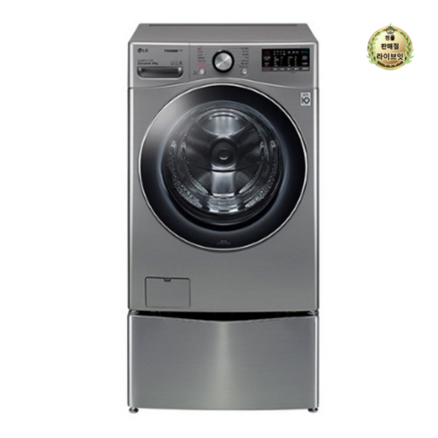 LG전자 트롬 트윈워시 드럼세탁기 24kg + 미니워시 4kg F24VDWDB 방문설치, F24VDWDB, F4VC, 모던 스테인리스