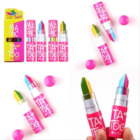 나틴다 매직 타투 립스틱 3.5g, 트윈롤리팝, 트윈스윗팝, 2개입