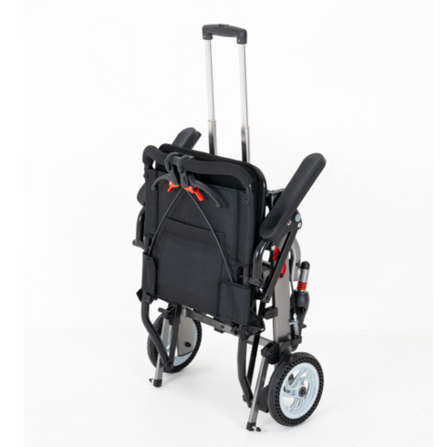 기내용휠체어 - 2H메디컬 페더체어 시리즈 - 8kg 초경량 알루미늄 수동 접이식 여행용 장애인 휠체어, 1개, 프로+캐리어 핸들
