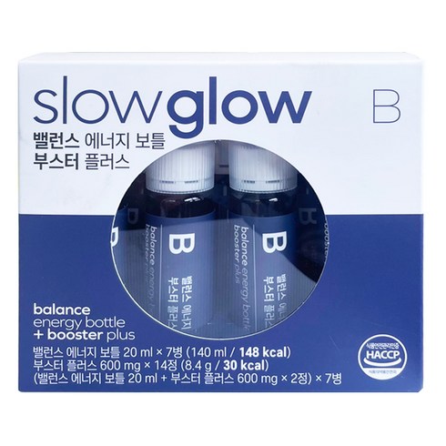 슬로우글로우 밸런스 에너지 보틀 20ml x 7p + 부스터 플러스 600mg x 14p 비타민 세트, 7회분, 1세트