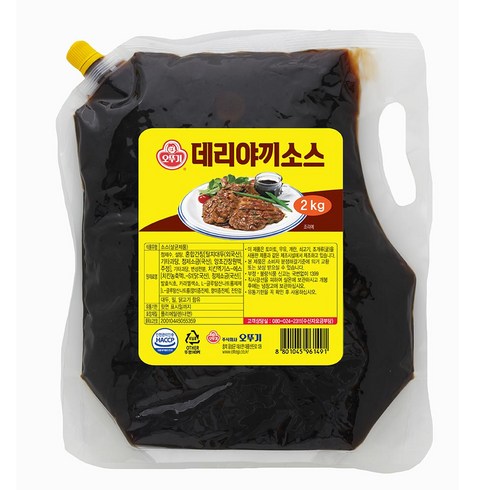 오뚜기 데리야끼소스 스파우트팩, 2kg, 2개