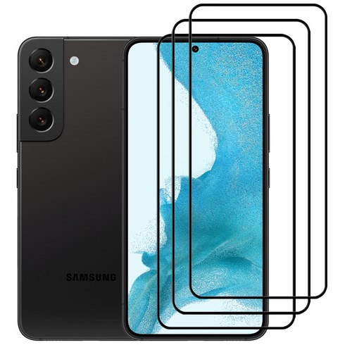 stonesteel 1+1+1 갤럭시 S22 S22플러스 풀커버 강화유리 액정 보호 필름, 3매입