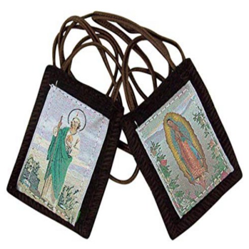 Needzo 정품 울 브라운 세인트 주드 홀리 스카풀라 Needzo Genuine Wool Brown Saint Jude Holy Scapular, 1