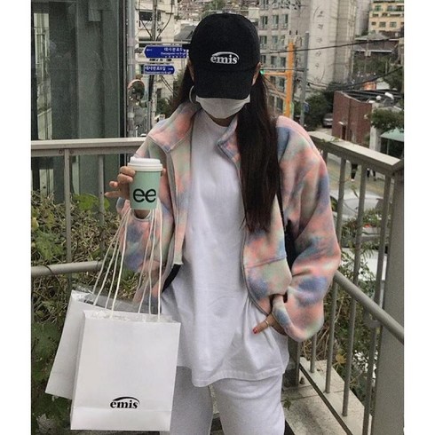 이미스캡모자 야구 모자 남녀공용 베이직 레터링 볼캡 자수