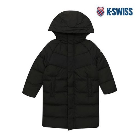2023년 가성비 최고 키즈롱패딩 - [K-SWISS] 케이스위스 아동 후드 덕다운 롱패딩