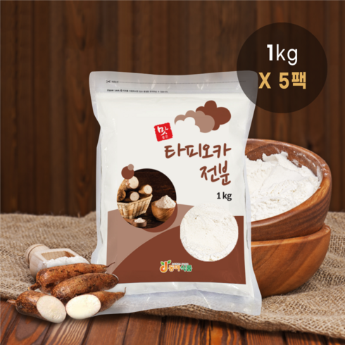 동아식품 김가네 타피오카 전분 1KG_수제비 칼국수 부침에 밀가루 대신!, 1kg, 5개