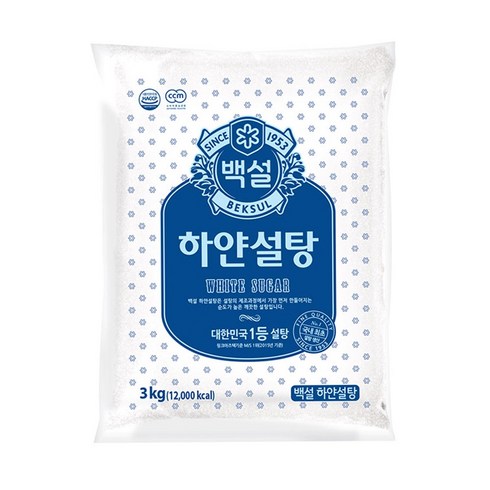 CJ백설 하얀설탕 3kg, 1개