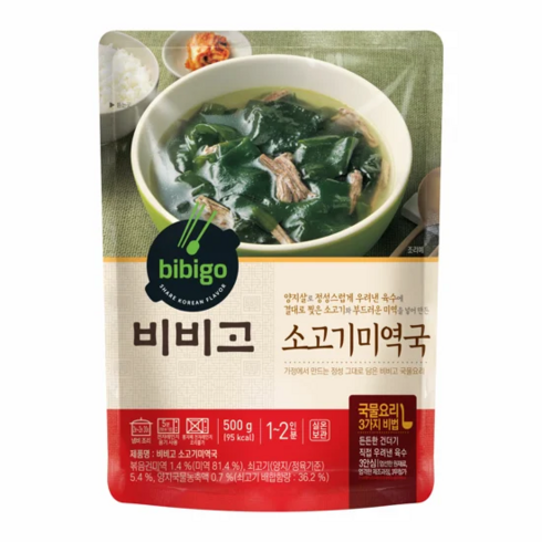 비비고 소고기 미역국, 500g, 12개