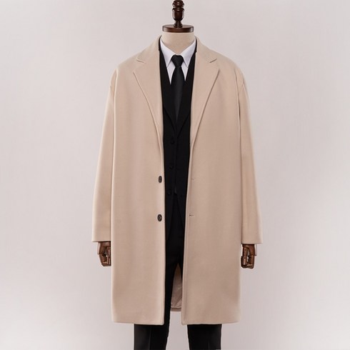 2023년 가성비 최고 오버핏울코트 - 팀스핏 남성용 M~2XL 4컬러 겨울 울 오버핏 싱글코트