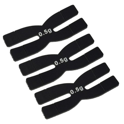 3 PCS 배드민턴 라켓 무게 0.5G 라켓 헤드 밸런스 스트립 H 모양 실리콘 밸런스 바 테니스 라켓 액세서리, 검은색
