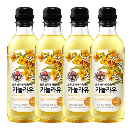 CJ제일제당 [백설] 카놀라유500ml 4개e, 단일옵션