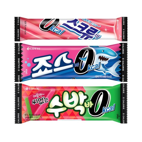 제로아이스크림 - 수박바 0칼로리 x10개+스크류바 0칼로리 x10개+죠스바 0칼로리 x10개, 30개, 75ml