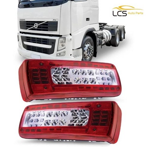 24V led 트럭 후미등 1 쌍 볼보 FMX 500 E 승인 82483074 21735299, 02 L and R with buzzer