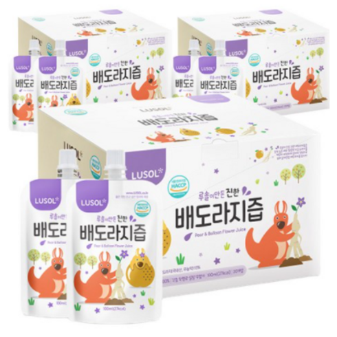 2023년 가성비 최고 도라지배즙 - 루솔 진한 배도라지즙 선물세트, 2000ml, 3개