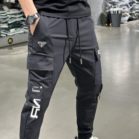 2023년 가성비 최고 명품바지 - 구쯔뱅 INS명품패션 NR파리스로고 간지핏 입체재단 9부바지