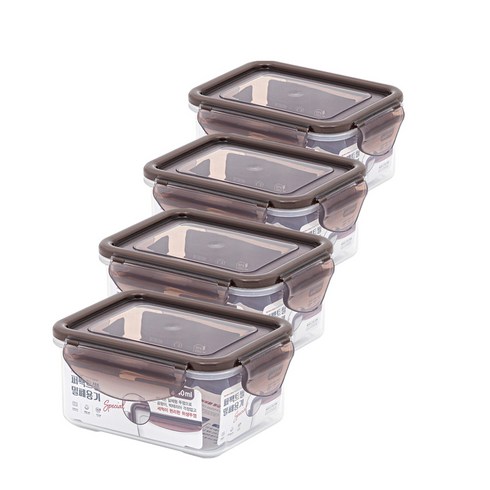퍼펙트씰 프레쉬 반찬통 / 전자레인지 냉동실 가능, 직사각 2L, DPS-052, 3개