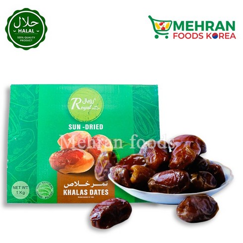 ROYAL Sun Dried Khalas Dates (UAE) 1kg 칼라스 대추야자, 1개