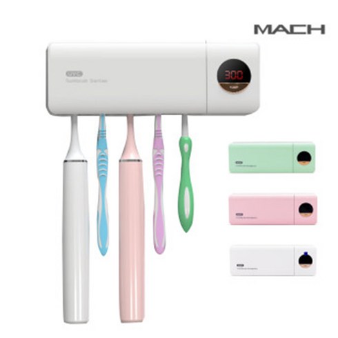 마하 MACH UV 칫솔 살균기 무선 자외선 히팅 램프 가정용 분리세척가능 LED 디스플레이 칫솔소독기, UVC 칫솔살균기-핑크, 핑크
