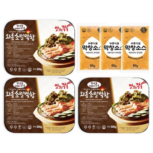 와룡막창 - [와룡식품] SET 와룡막창 대구막창 참나무 초벌막창 (막창소스포함), 300g, 3개