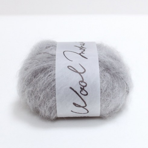 코와코이로이로 - 다루마 DARUMA 뜨개실 울모헤어 Wool Mohair 1팩 5볼, 6 (gray), 5개