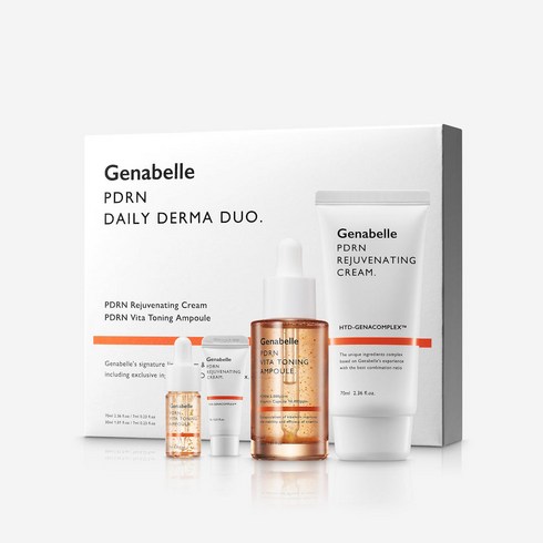 제나벨 저자극 자생력 PDRN 더마 듀오 SET(재생크림70ml+7ml+앰플30ml+7ml)