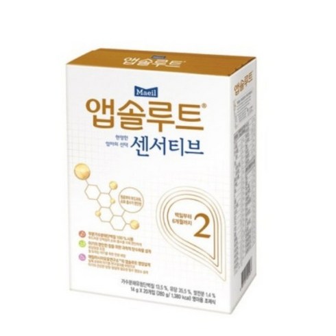 앱솔루트 현명한 엄마의 센서티브 스틱분유 2단계 14g, 20개입, 2개