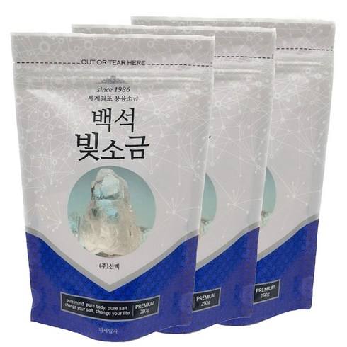 백석빛소금 1000도씨 용융소금 반찬및조리용250g 3개, 250g