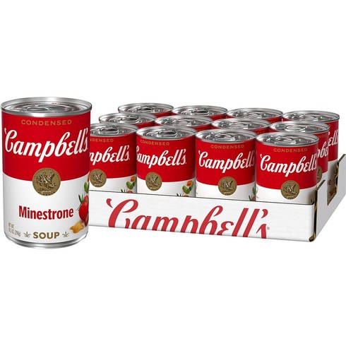 캠벨 농축 미네스트로네 수프 10.5온스 캔(12개입) Campbell's Condensed Minestrone Soup 10.5 Ounce Can (Case of 12), 1개, No option