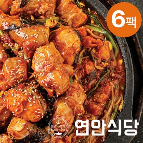 아귀찜 - [KT알파쇼핑]연안식당 살가득 특 아구찜 700g x 6팩 + 비법소스 60g x 6팩