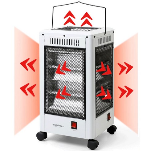 2023년 가성비 최고 열량조절2kw5면난방전기히터 - 오방향전기난로 개별난방 절전모드 전도 안전스위치 5면히터 2KW, DWH-5950D (250x250x480mm)