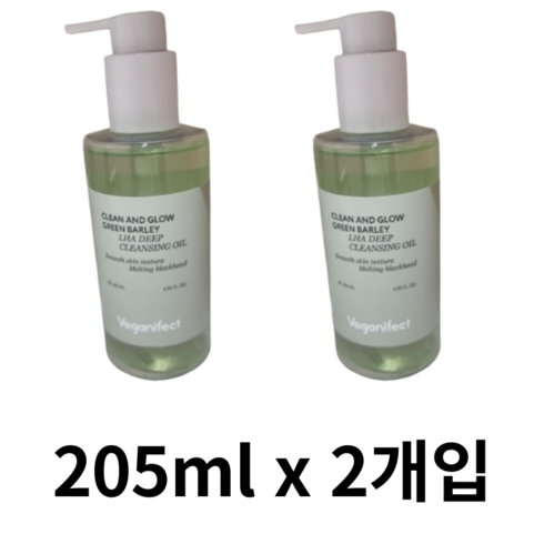 비건이펙트 클린앤글로우 청보리 LHA 모공 딥 클렌징 오일, 410ml, 2개