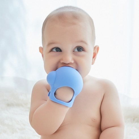 심통 구강단계별 국민 치즈 젖병 손목 고정형 글러브 치발기, 블루퍼플, 구강1~2단계 글러브치발기, 2개