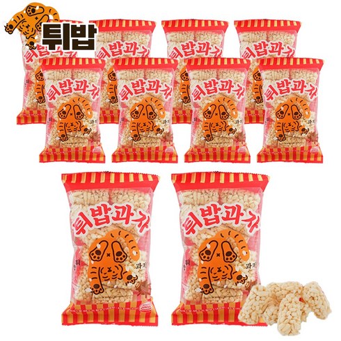 예이니식품 무직타이거 튀밥 과자 10개(45gx10개) 추억의옛날스낵뻥튀기, 45g, 10개