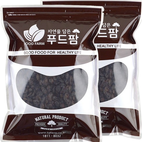 푸드팜 건포도 캘리포니아 2kg(1kg+1kg), 2개, 1kg