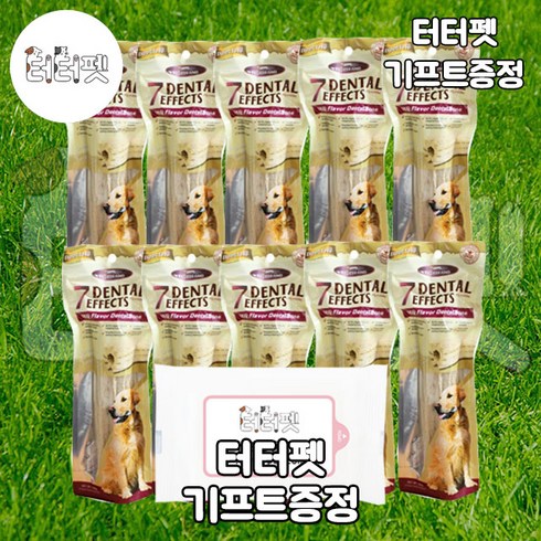 터터펫 베게브랜드 밀크팝핀빅본 1P 10개 터터펫기프트 증정 강아지 대형견 애견 덴탈 치석 양치 제거 껌 세븐데이즈 간식