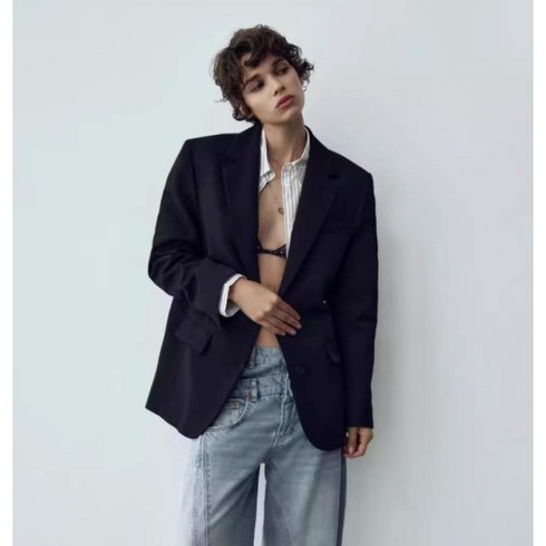 ZARA 여자 오버핏 자켓 캐주얼 블레이져 뒤트임 19Y0920