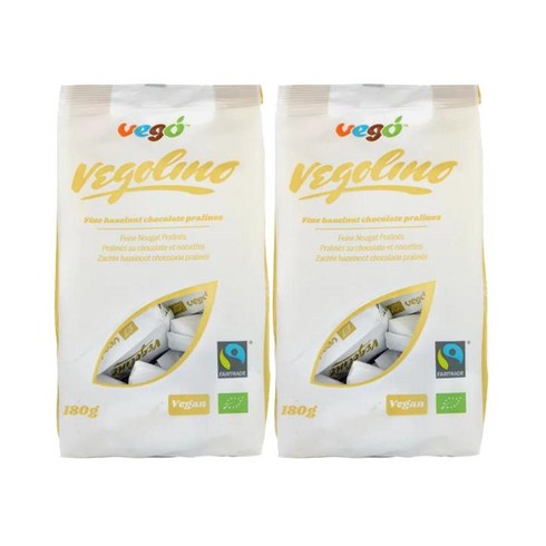 Vego Vegolino Pralines 베고 베고리노 누가 프랄린 비건 초콜릿 180g x2팩, 2개