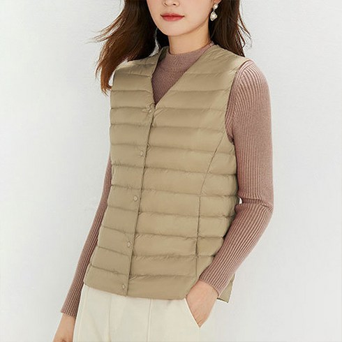 2023년 가성비 최고 여성다운조끼 - 데일로엔 여성 오리털 초 경량 패딩 조끼