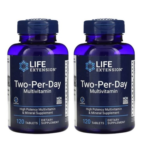 Life Extension 라이프익스텐션 투퍼데이 Two-Per-Day Tablets 타블렛 120정, 2개