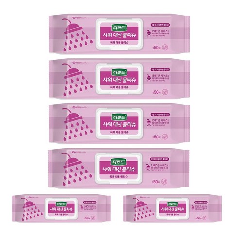 디펜드 샤워 대신 물티슈 캡50매(간병용품), 50매, 6개