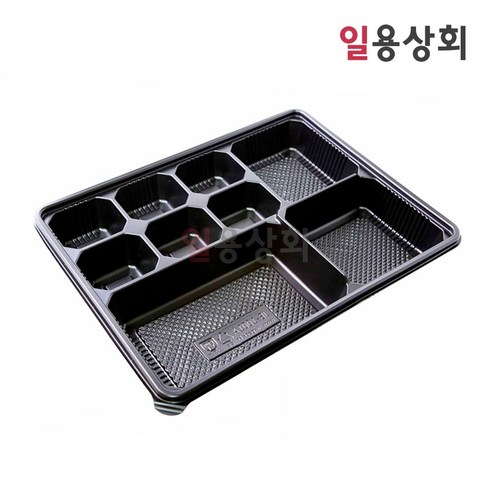 [ILYONG] 도시락용기 2822 JB 1001A 9칸 300세트 PP 검정, 300개, 300개