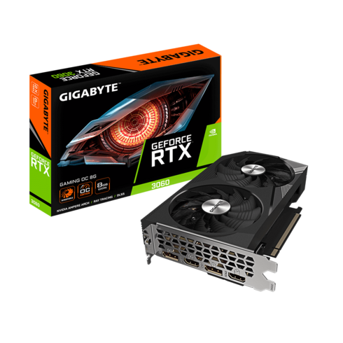 GIGABYTE 기가바이트 지포스그래픽 RTX3060 GAMING OC V2 GDDR6 8GB 128BIT