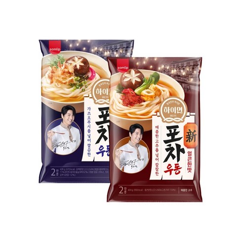 삼립 하이면 포차우동 4팩 8인분 담기, 담백한맛 4팩