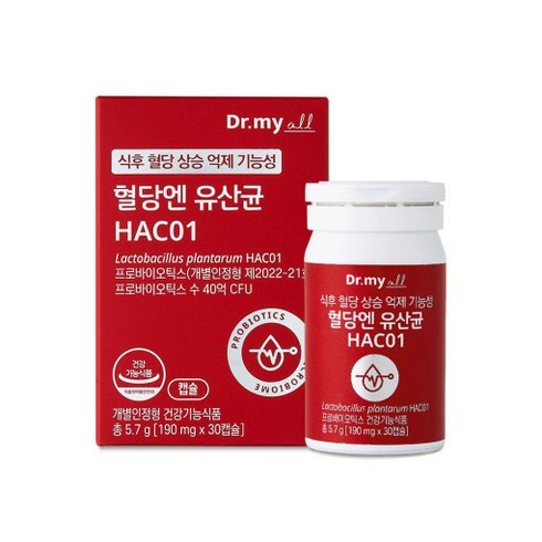 당화혈색소기계 - 당뇨유산균 당화혈색소 유산균 에이투젠 닥터마이올 혈당엔 HAC01 혈당건강케어 30캡슐 1박스, 1개, 30개