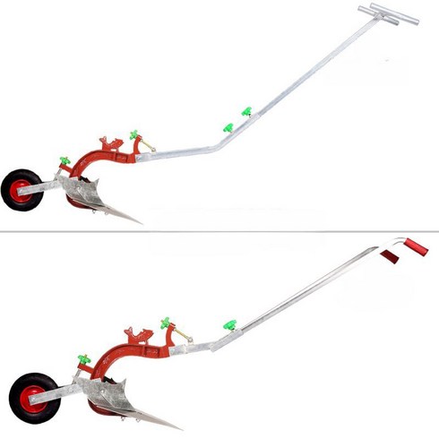 농업 수동 쟁기 토양 풀기 미세 회전 도랑 인력 관리기 밭갈이 경작기 농기계 밭가는기계 기계, 중간 쟁기 단일 핸들 - 대형 흰색 강철 쟁기 공유 (, 1개