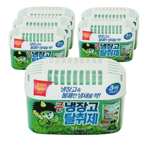 2023년 가성비 최고 산도깨비 냉장고 탈취제 - 산도깨비 큰 냉장고 탈취제 본품 녹차, 420g, 6개